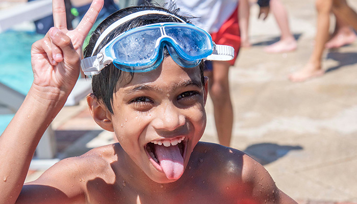 boy at pool