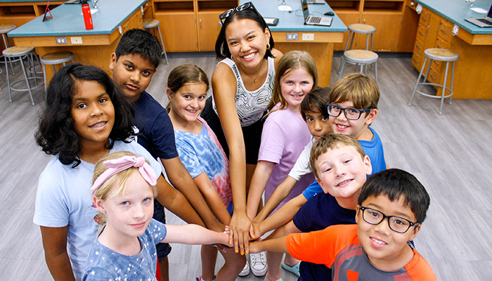 counselor and kids