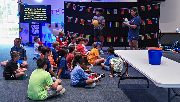 student and world flags